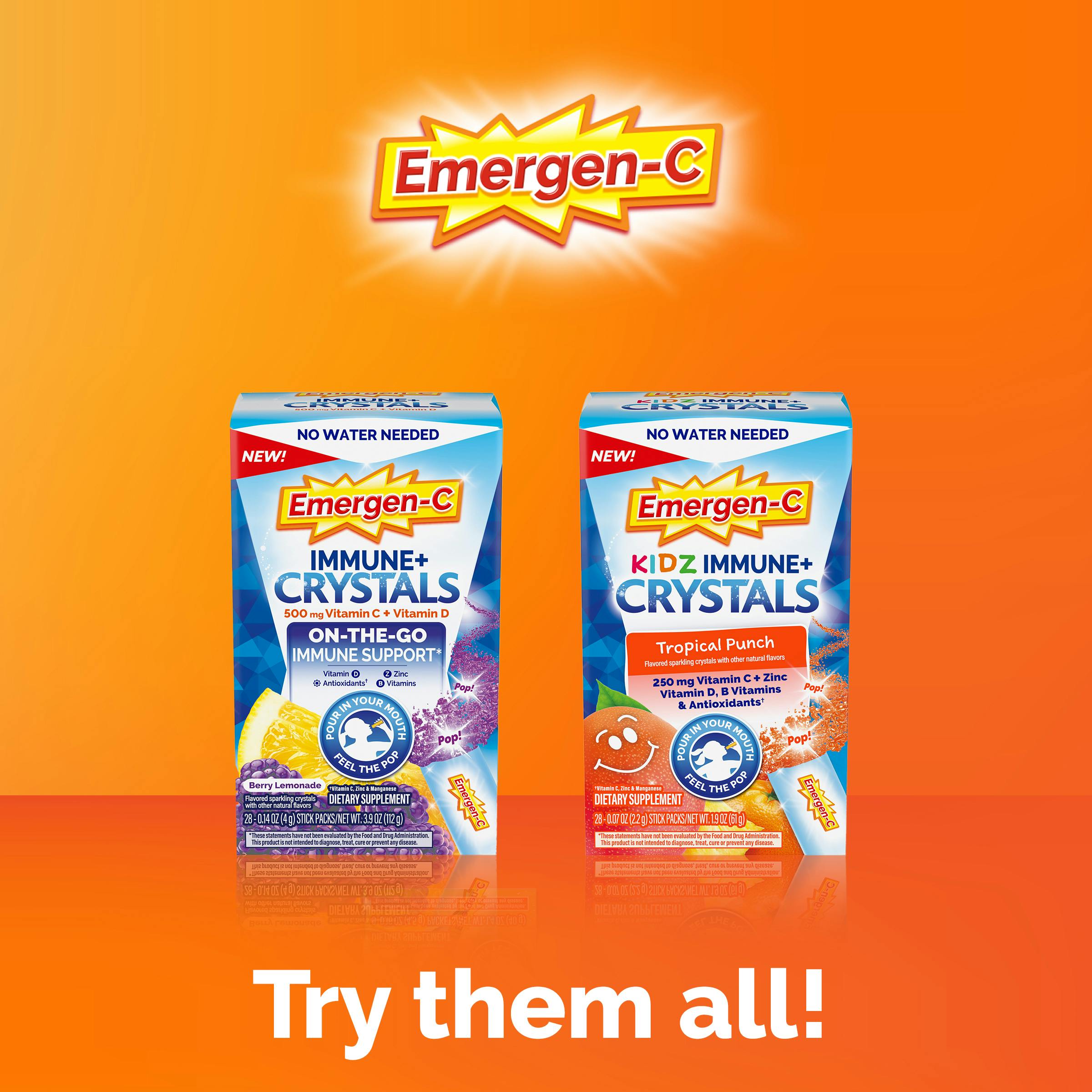 Emergen-C Kidz Crystals Sparkly Strawberry Supplement Facts