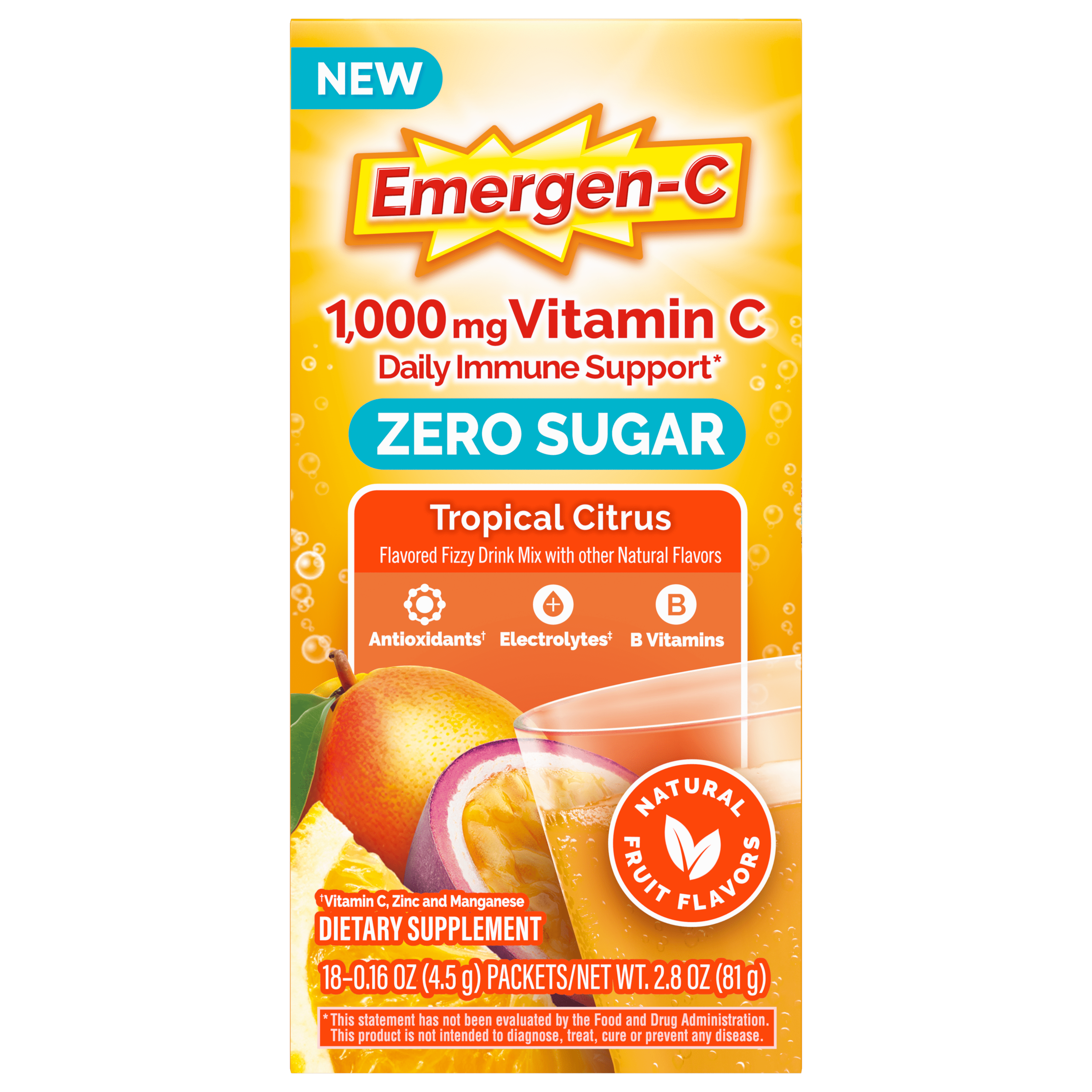 Emergen-C Orange Vitamin C Drink - Powder - 6 / Box Emergen-C Orange Vitamin C Drink - Powder - 6 / Box