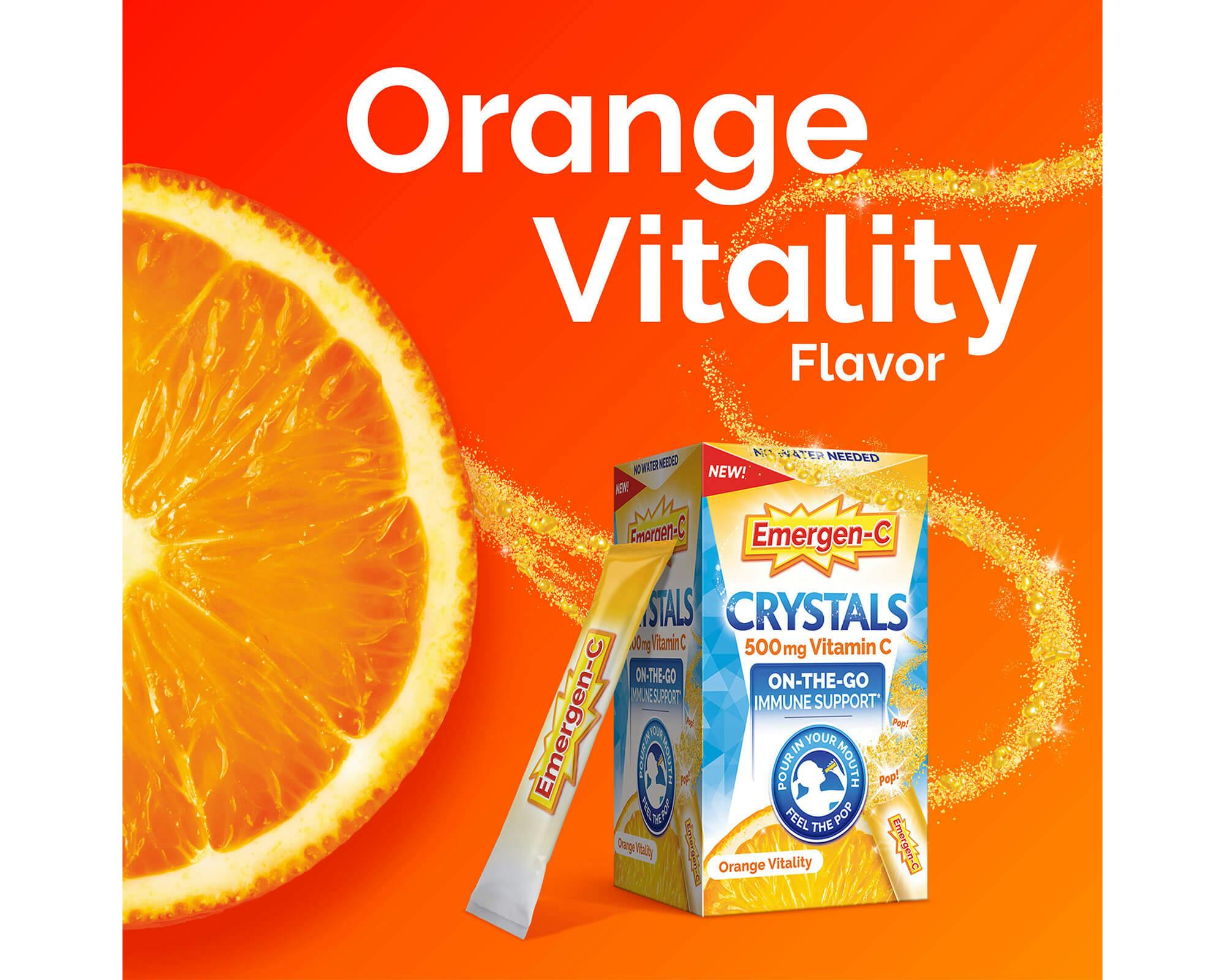 Emergen-C Crystals Orange Vitality product with orange