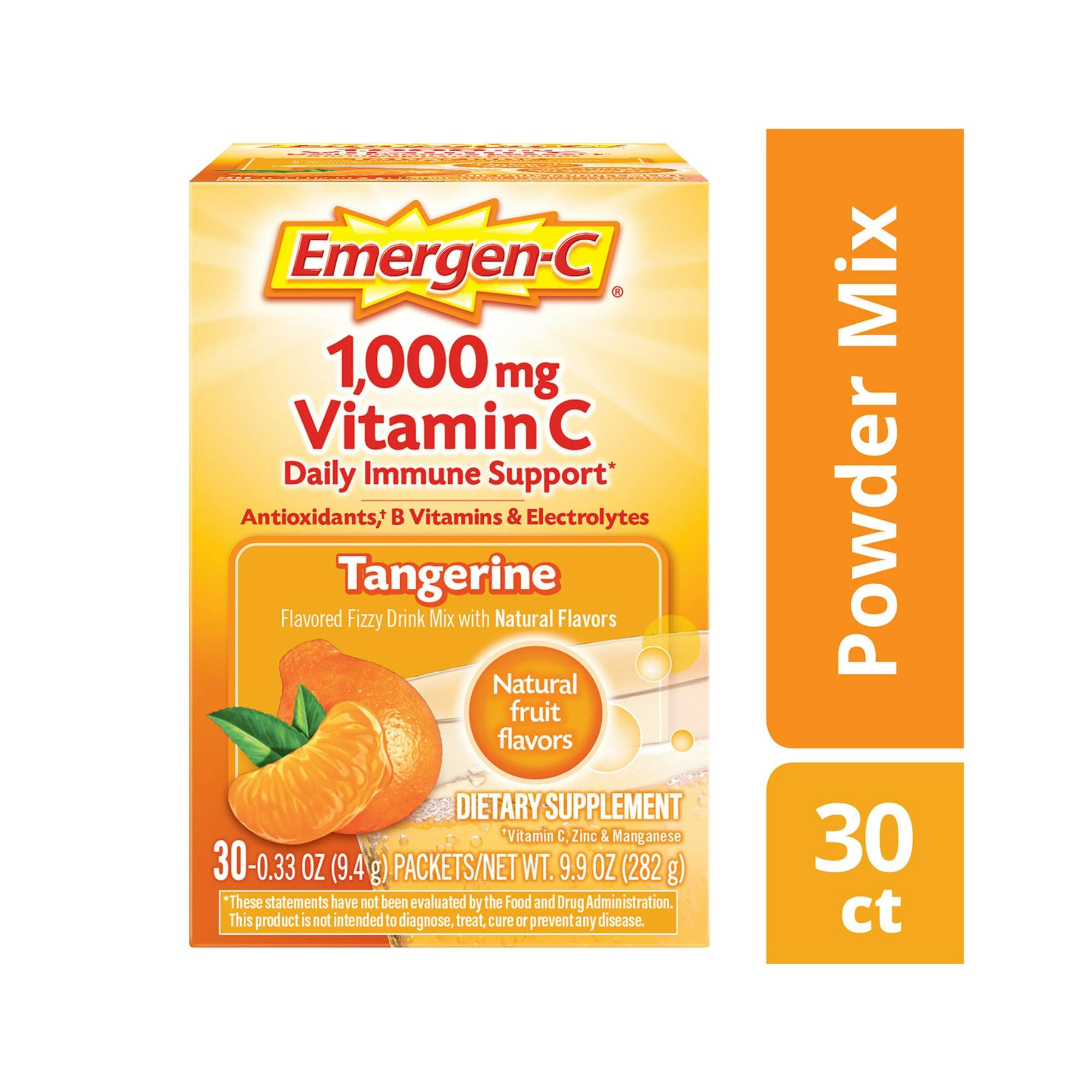 Tangerine Original Immune Support box side view with Powder Mix/30ct graphic