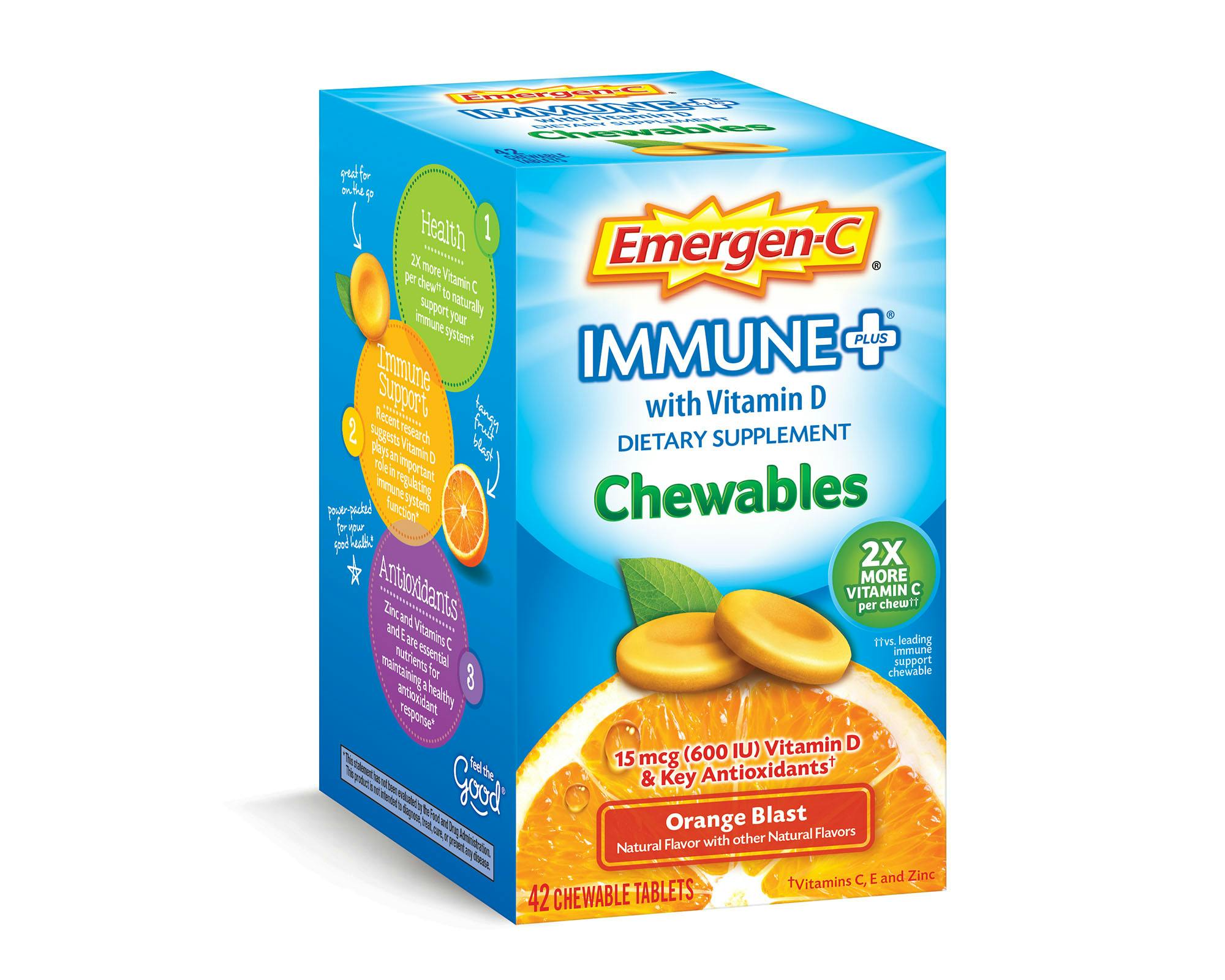 Orange Blast Immune+ Support Chewables box angled view