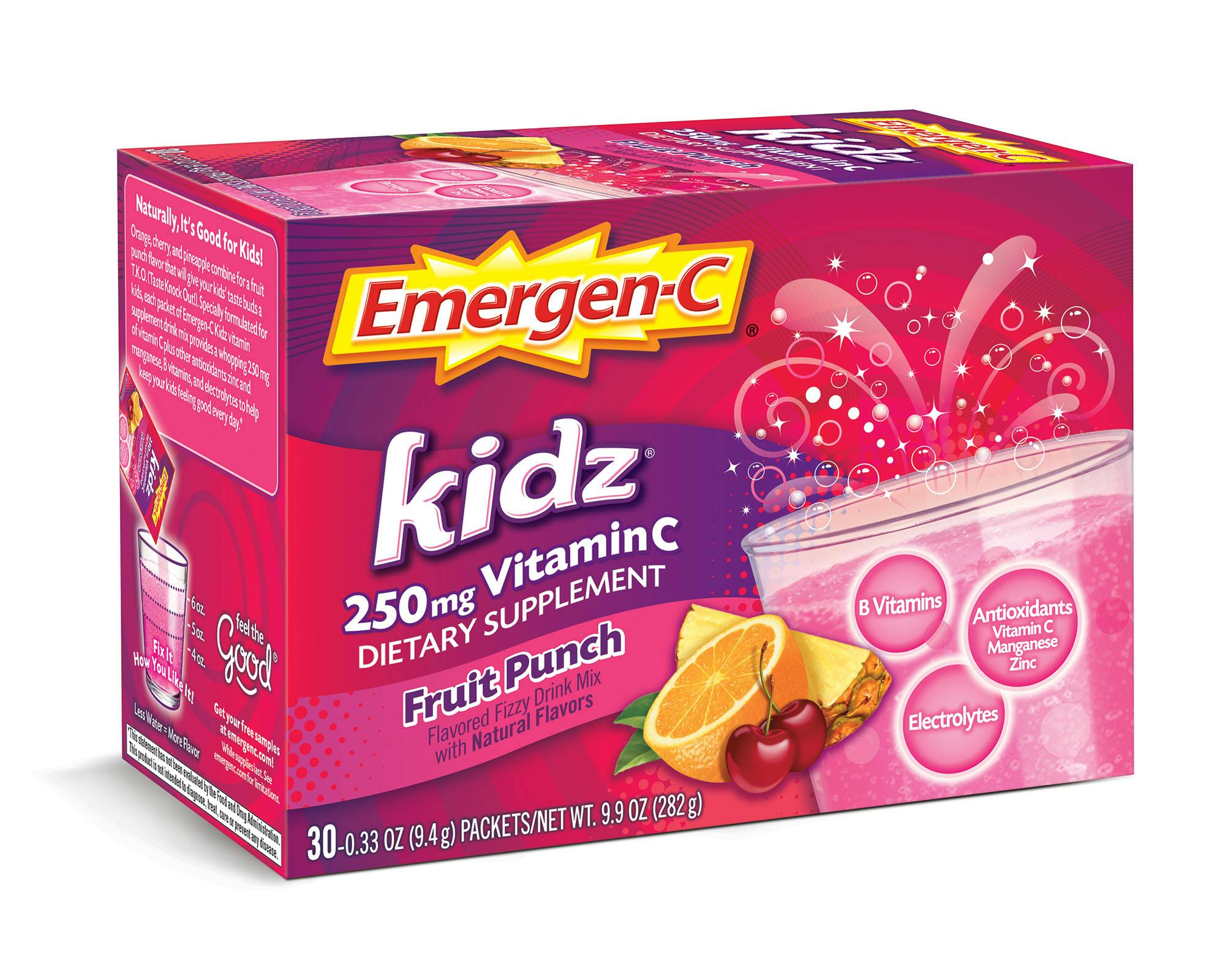 Kidz Fruit Punch Immune Support box angled view