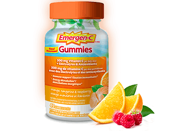 Emergen-C Gummies - Orange, Mandarine Et Framboise