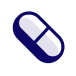 An icon of a capsule pill.