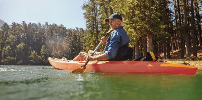 Man kayaking