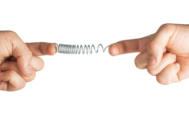 Coiled spring illustrating tension headache pain