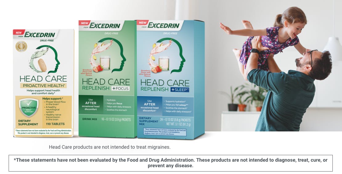 Excedrin product range pack shot 