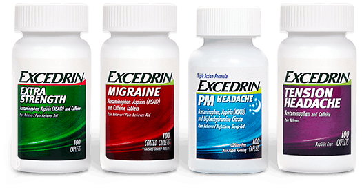 Excedrin product range pack shot 