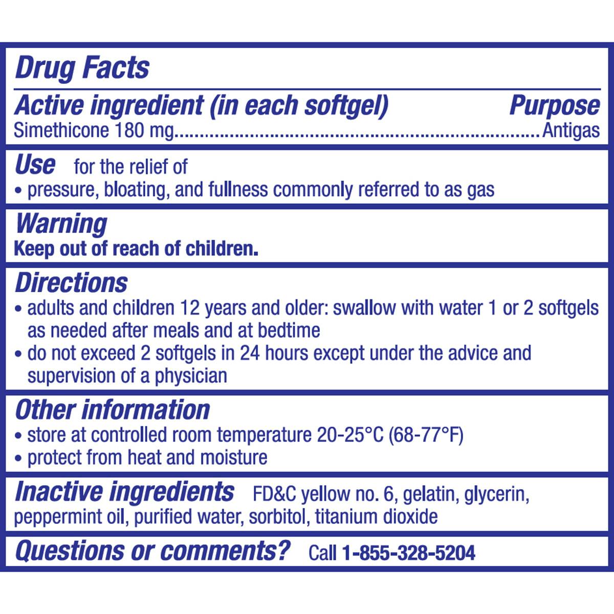 BETR Remedies Gas Relief, Bloating and Gas Relief, Simethicone 125 mg, 30  Softgels Ingredients - CVS Pharmacy