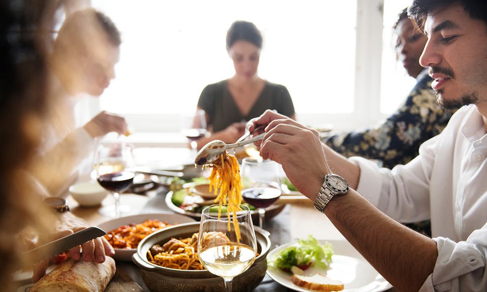 Family having a meal