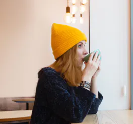 Woman drinking coffee