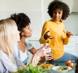 Group of friends eating