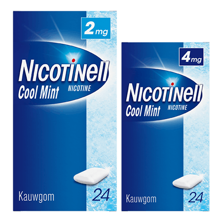 Nicotinell Kauwgom 2 mg 24 cnt, Nicotinell 4 mg 24 cnt 