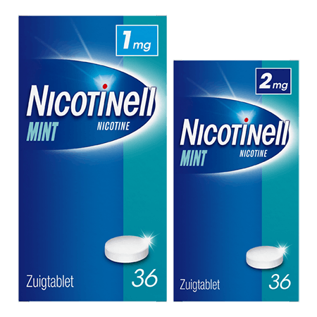 Nicotinell Zuigtablet 1 mg 36 cnt, 2 mg 36 cnt, 