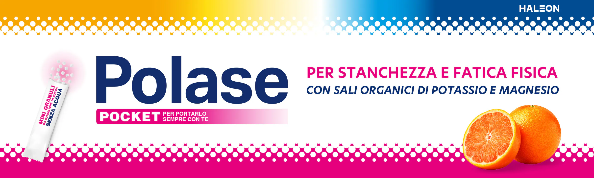 Polase Pocket è per stanchezza e fatica fisica; con Sali Organici di Potassio e Magnesio