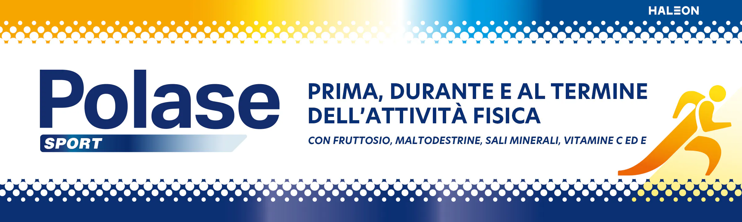 Polase Sport da assumere prima durante e al termine dell'attività fisica. Con fruttosio, maltodestrine, Sali minerali, vitamine C ed E