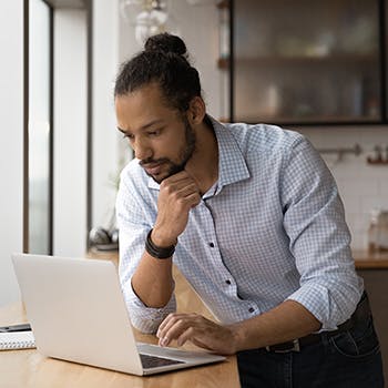 Man working on laptop