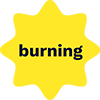 Burning & yellow relief shape