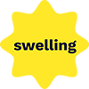 Swelling & yellow relief shape