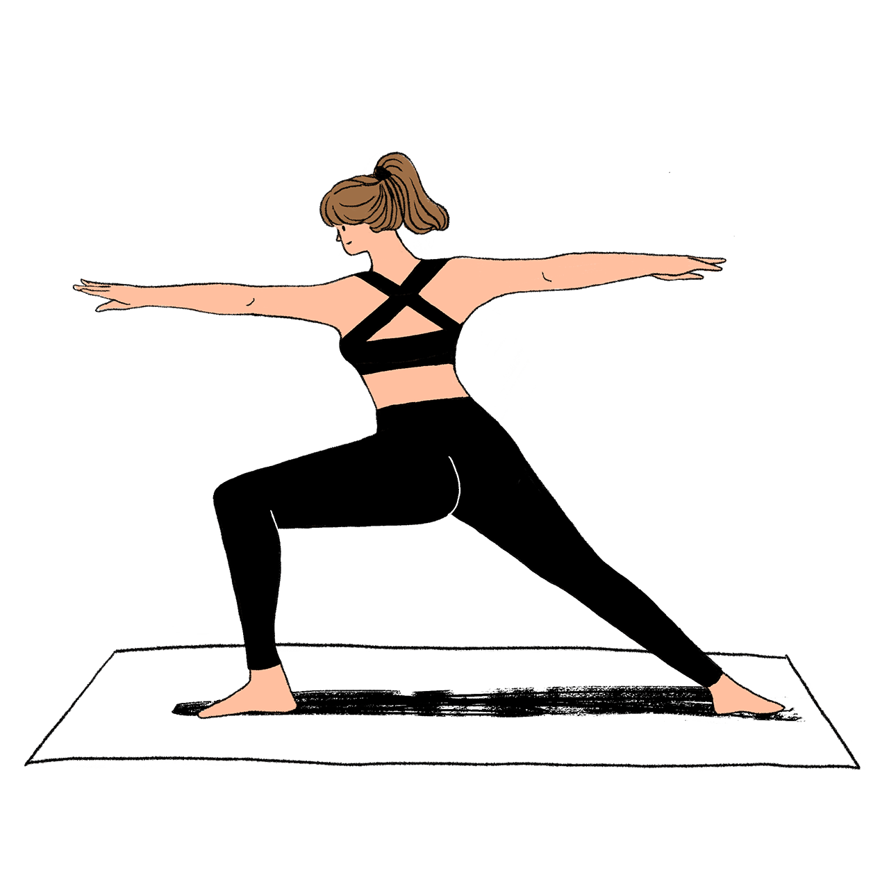 Illustrated person doing yoga