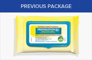 Medicated Portable Wipes  previous package
