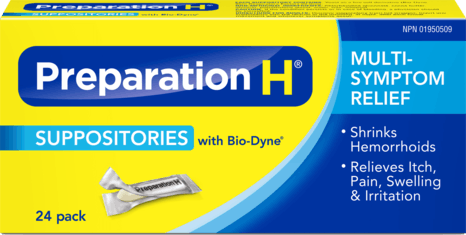 PREPARATION H HEMORRHOID SUPPOSITORIES 