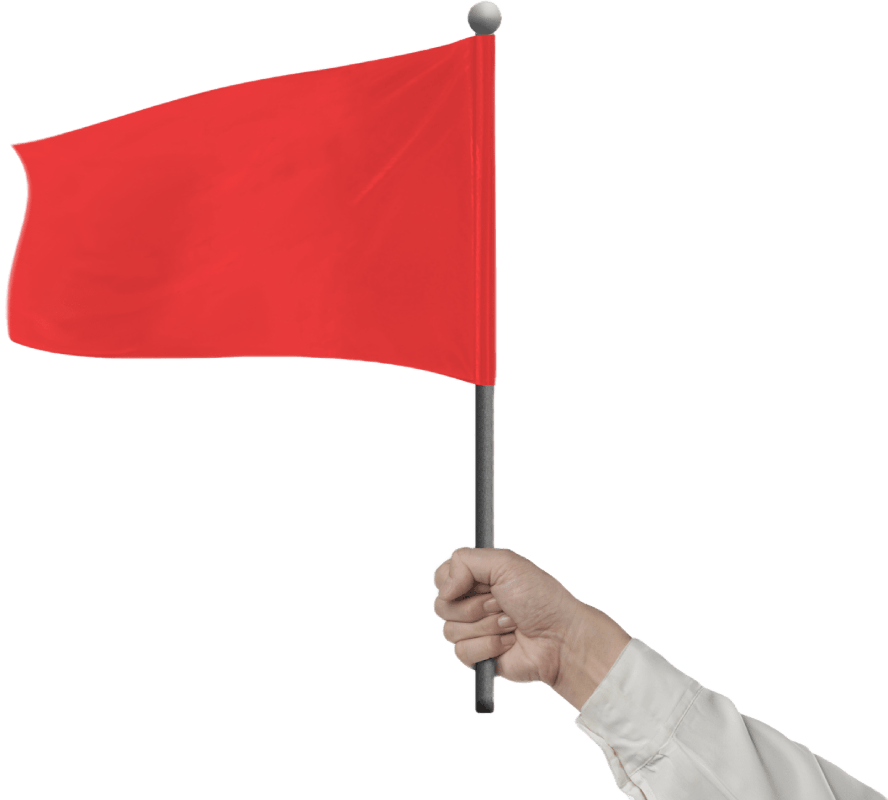 red flag in hand