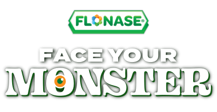 flonase face your monster logo