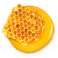 piece of honeycomb on top of a honeydrop