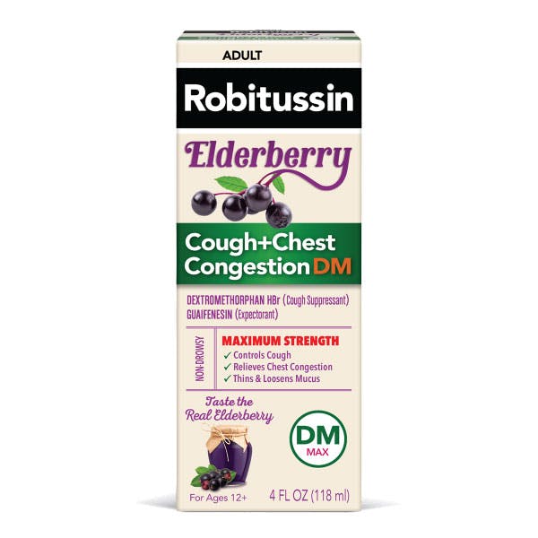 Robitussin Maximum Strength Elderberry Cough + Chest Congestion DM Robitussin Maximum Strength Elderberry Cough + Chest Congestion DM