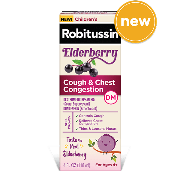Robitussin Children’s Elderberry Cough + Chest Congestion DM Robitussin Children’s Elderberry Cough + Chest Congestion DM