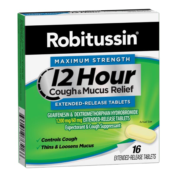 Robitussin 12 Hour Cough and Mucus Relief front of box