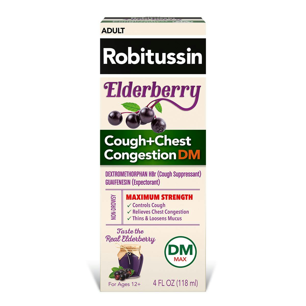 Robitussin Maximum Strength Elderberry Cough + Chest Congestion DM