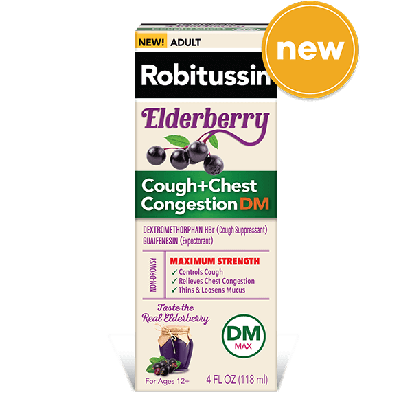 Robitussin Maximum Strength Elderberry Cough + Chest Congestion DM Robitussin Maximum Strength Elderberry Cough + Chest Congestion DM