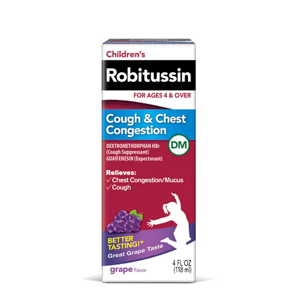 Old packaging of Robitussin Children’s Cough & Chest Congestion DM