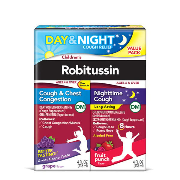 Old packaging of Robitussin Children’s DM Day/Night Value Pack