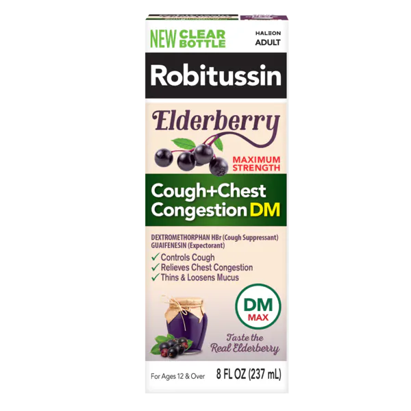 Robitussin Maximum Strength Elderberry Cough + Chest Congestion DM
