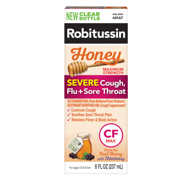 Robitussin Maximum Strength Honey Severe Cough, Flu + Sore Throat