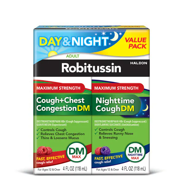 Previous packaging of Robitussin Maximum Strength DM Day/Night Value pack
