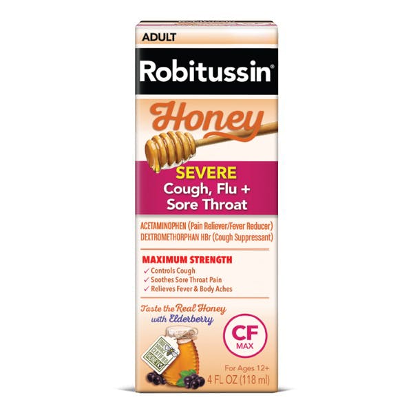 Robitussin Maximum Strength Honey Severe Cough, Flu + Sore Throat