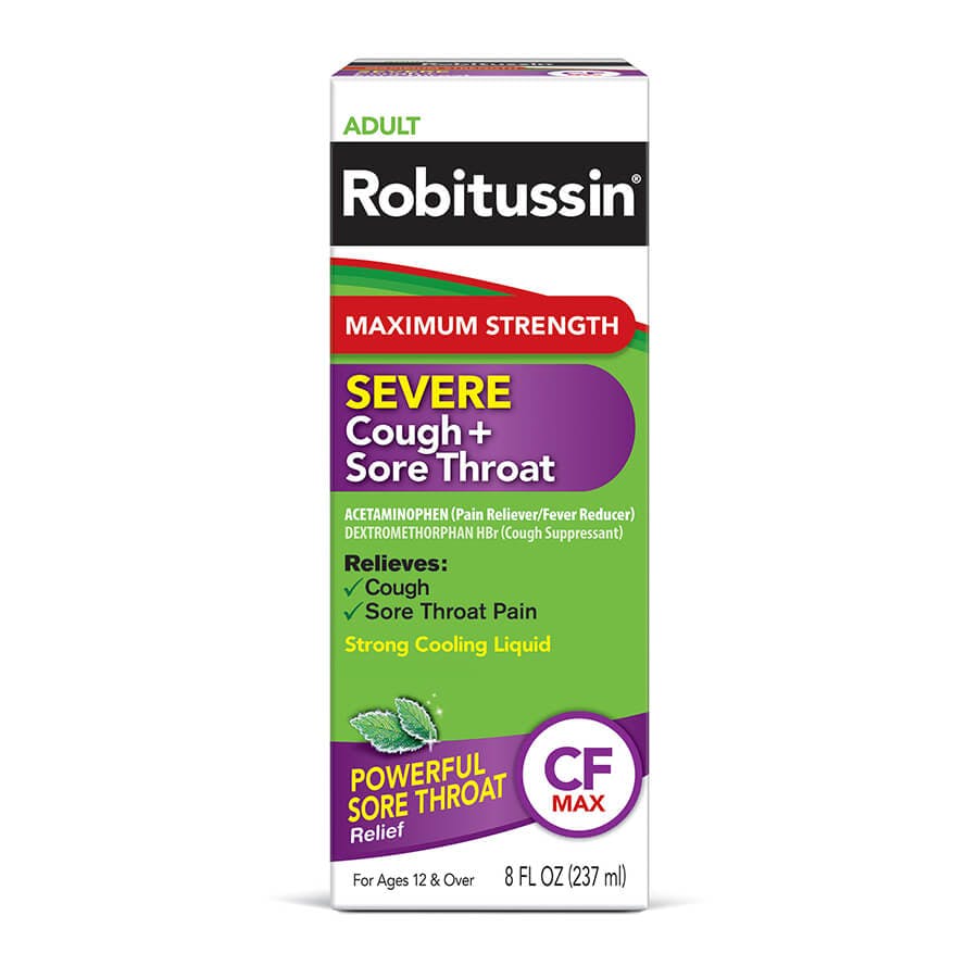 Robitussin Maximum Strength Severe Cough + Sore Throat Robitussin Maximum Strength Severe Cough + Sore Throat