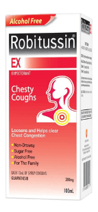 Robitussin EX for congested chests and coughs