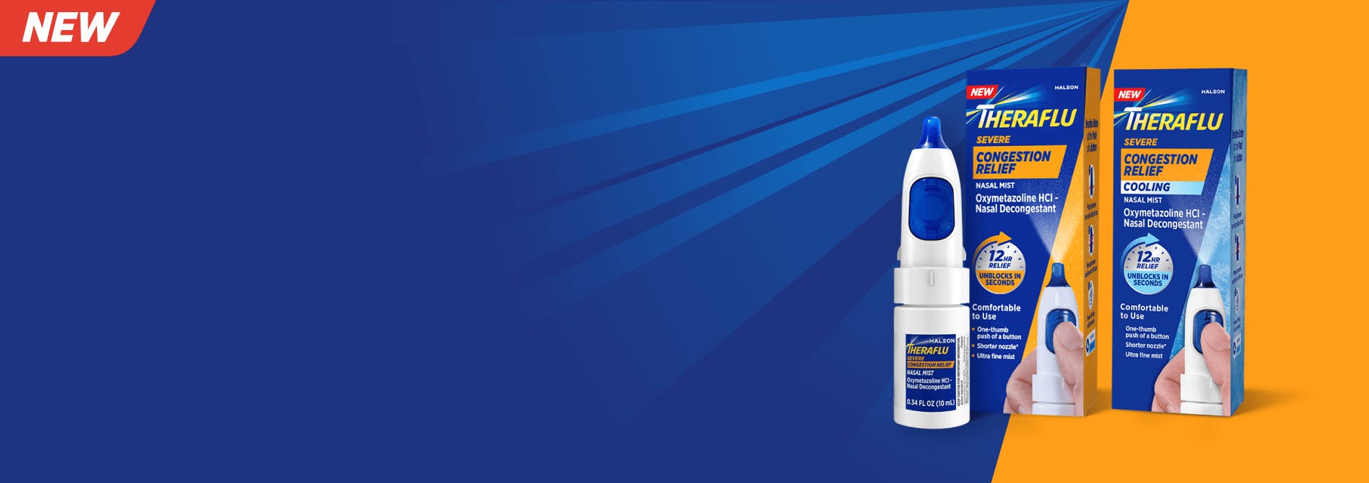 Theraflu products against a blue background