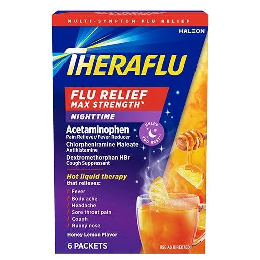 Box of Theraflu Daytime Severe Cold & Cough Hot Liquid Powder