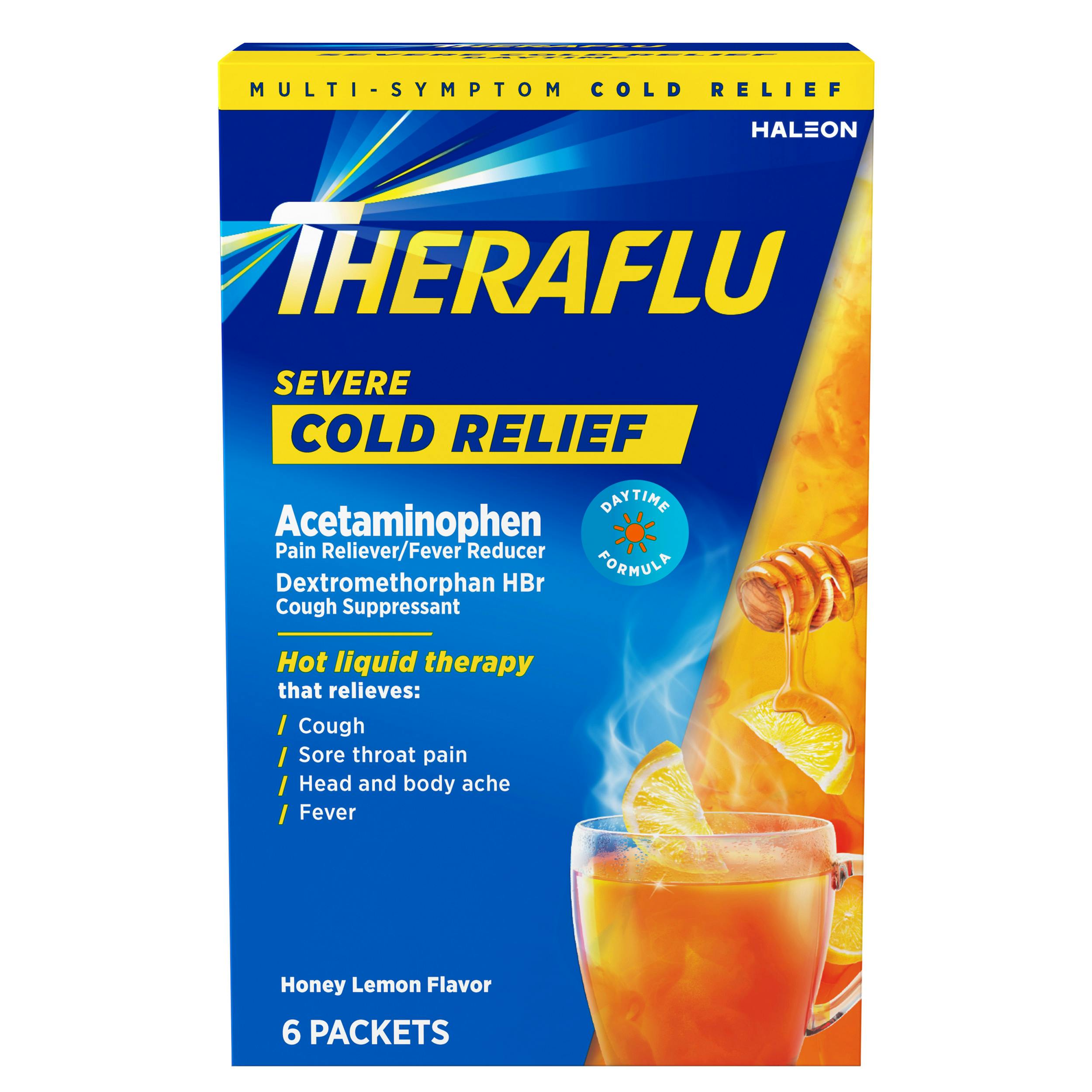 Daytime Severe Cold Relief Honey Lemon Flavor Hot Liquid Powder