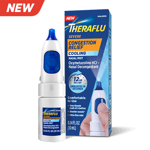 Theraflu Severe Congestion Relief Nasal Mist Plus Cooling package
