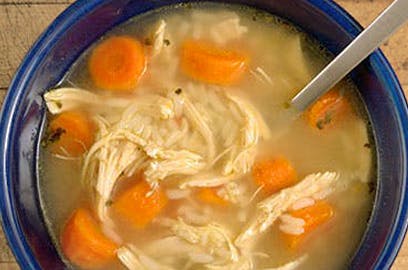 Chicken soup with carrots