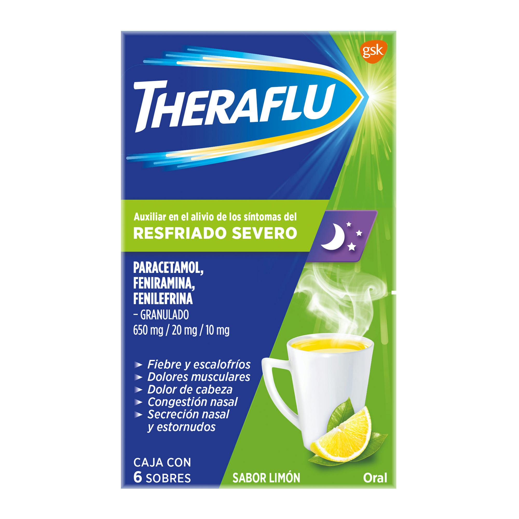 Medicamentos para la gripe y resfriado Theraflu