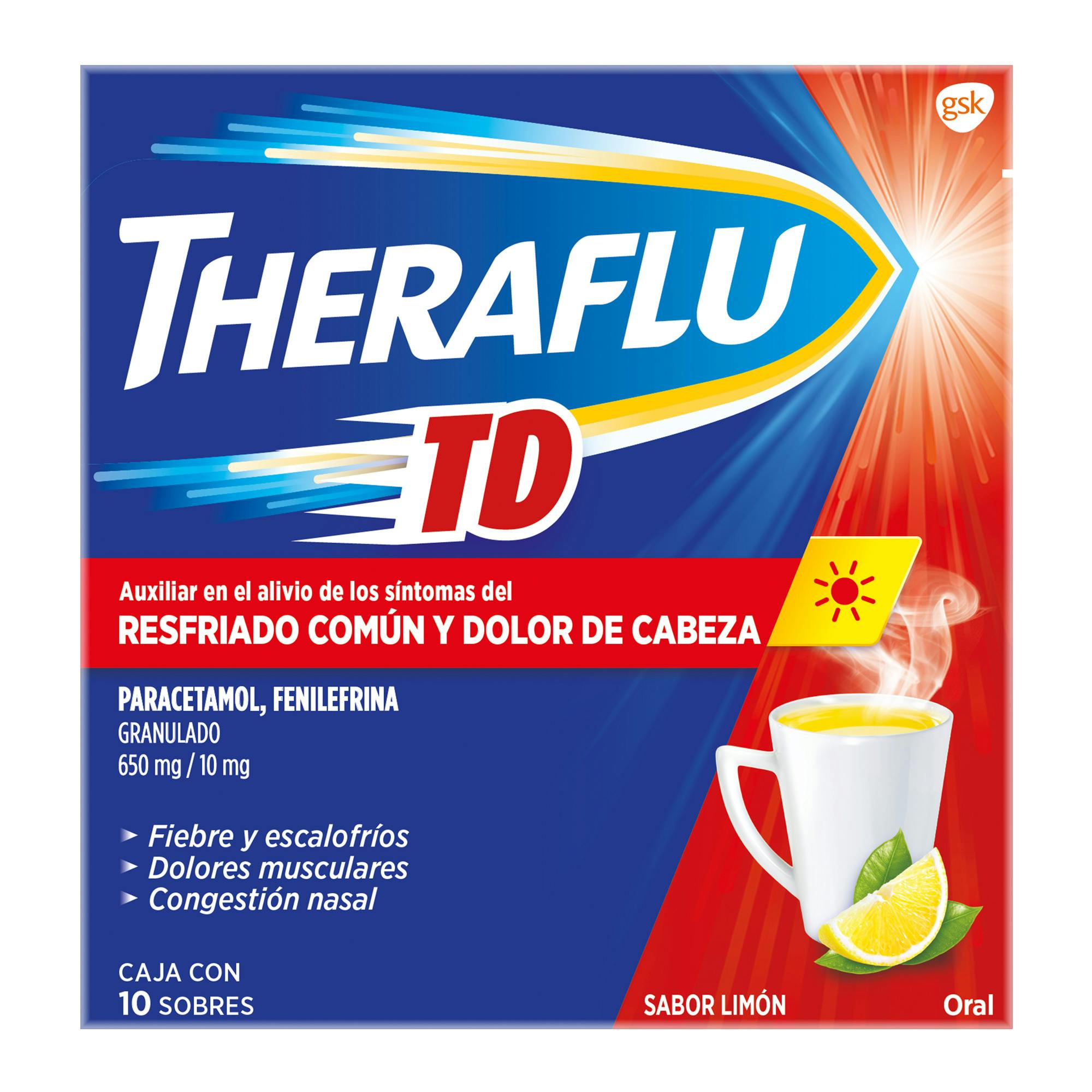 Theraflu Resfriado Común Día 10 sobres