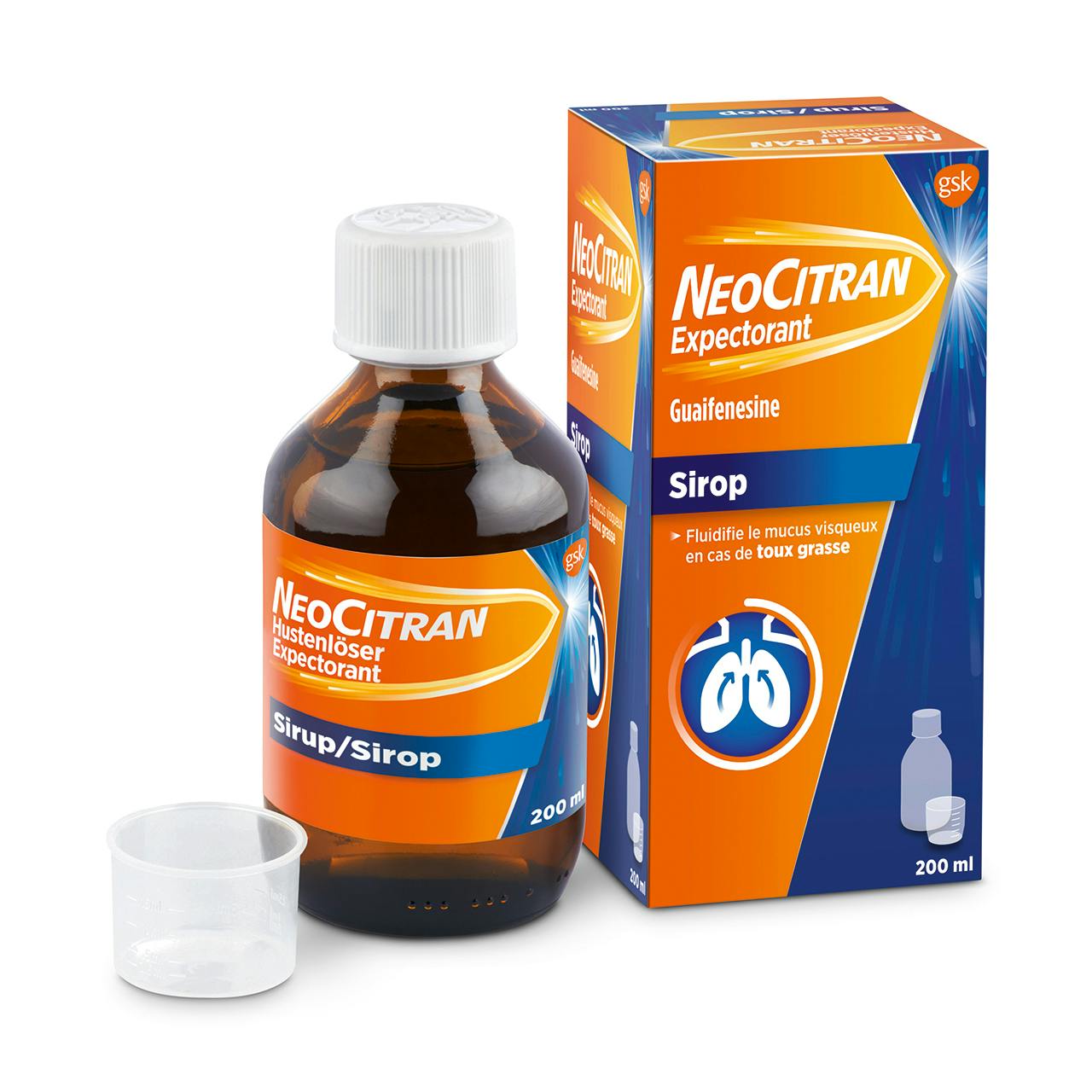 NeoCitran Expectorant en sirop, le traitement contre la toux grasse